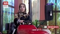 مجری زن تلویزیون با تراکتور به استودیوی صداوسیما وارد شد!