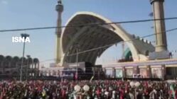 لحظه پخش صدای رهبر شهید انقلاب در مصلی تهران